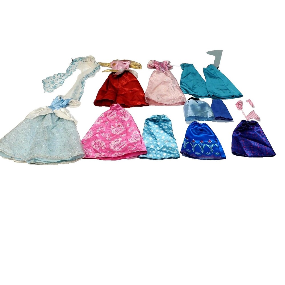 Lot of 14 Fashion Doll Fairytale Princesses Dresses Mix Styles Colors